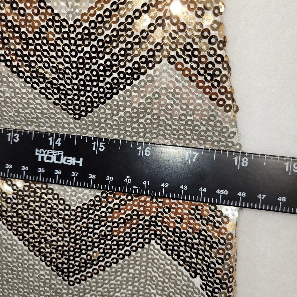 White House Black Market Dress Womens Small Metallic Sequin Chevron Sheath Mini - Picture 10 of 11